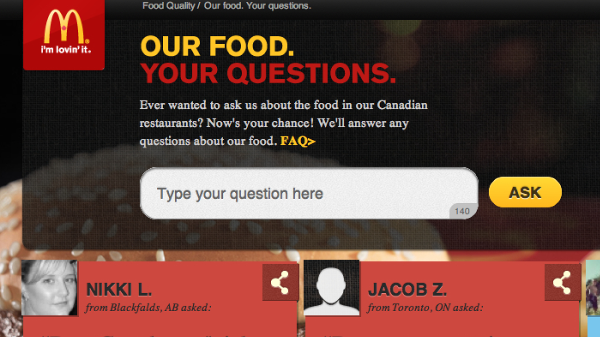 McDonald's Our Food. Your Questions.